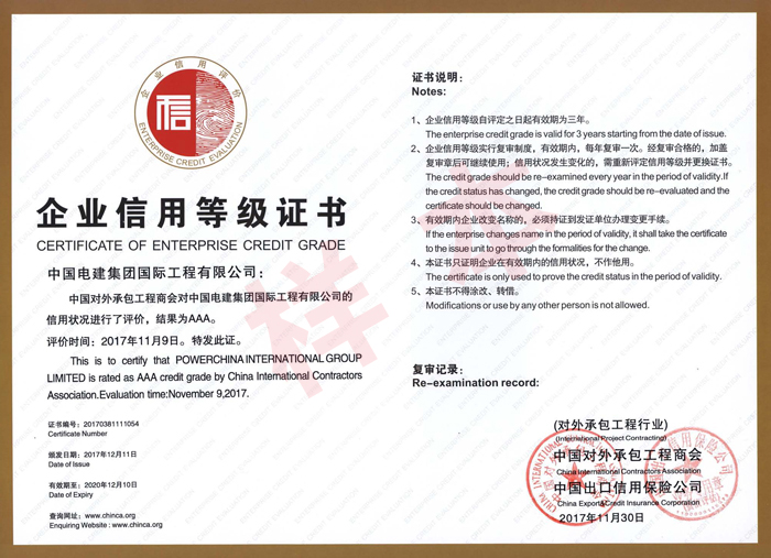 1.電建國際公司--承包商會(huì)AAA信用等級證書（2017.12.11--2020.12.10）.jpg